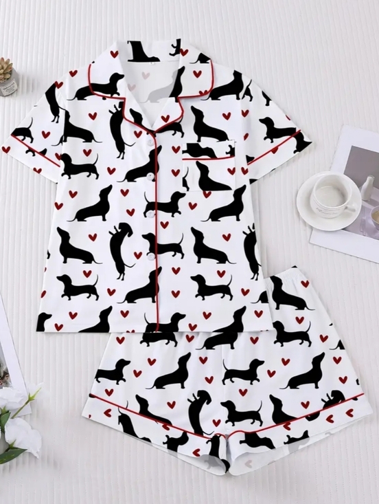 Other - 🎯NEW! Adorable Dachshund  Print Pajamas Set Women's XL